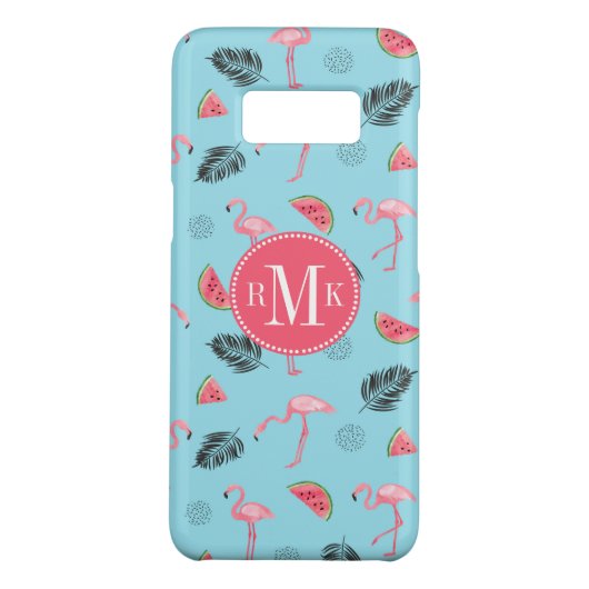 Trendy Tropical Flamingo & Watermelon Pattern Case-Mate Samsung Galaxy Hoesje (Achterkant)