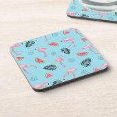Trendy Tropical Flamingo & Watermelon Pattern Drankjes Onderzetter (Linkerzijde)