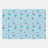 Trendy Tropical Flamingo & Watermelon Pattern Inpakpapier Vel (Voorkant 2)