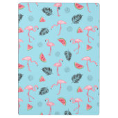 Trendy Tropical Flamingo & Watermelon Pattern Klembord (Achterkant)