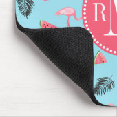 Trendy Tropical Flamingo & Watermelon Pattern Muismat (Hoek)