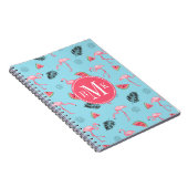 Trendy Tropical Flamingo & Watermelon Pattern Notitieboek (Rechterzijde)
