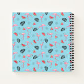 Trendy Tropical Flamingo & Watermelon Pattern Notitieboek (Achterkant)