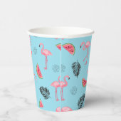 Trendy Tropical Flamingo & Watermelon Pattern Papieren Bekers (Rechts)