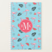 Trendy Tropical Flamingo & Watermelon Pattern Planner (Voorkant)