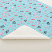 Trendy Tropical Flamingo & Watermelon Pattern Sherpa Deken (3/4)