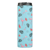 Trendy Tropical Flamingo & Watermelon Pattern Thermosbeker (Achterkant)