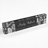 Trendy Tropical Floral Executive Monogram Naambordje