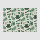 Trendy Tropical Foliage Green Leaves Pattern Tissuepapier (Voorkant)