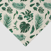 Trendy Tropical Foliage Green Leaves Pattern Tissuepapier (Detail)