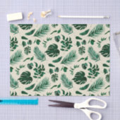 Trendy Tropical Foliage Green Leaves Pattern Tissuepapier (Craft)