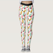 Trendy Tropical Leaves Pattern Leggings (Voorkant)