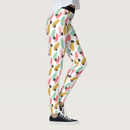 Trendy Tropical Leaves Pattern Leggings (Rechts)