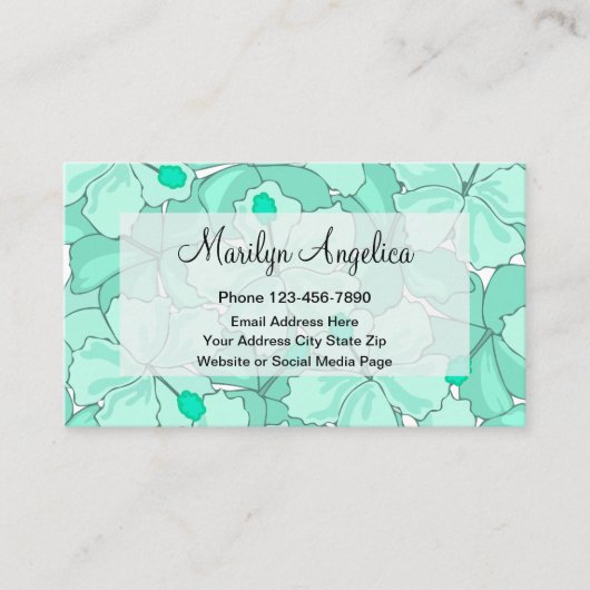 Trendy Tropical Monogram Contact Visitekaartje (Voorkant)