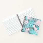 Trendy Tropical Palm Fronds Pattern met Monogram Notitieboek (Binnen)