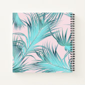 Trendy Tropical Palm Fronds Pattern met Monogram Notitieboek (Achterkant)