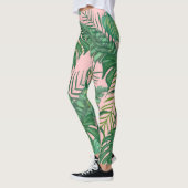 Trendy Tropical Palm Leaves Patroonroze Leggings (Links)