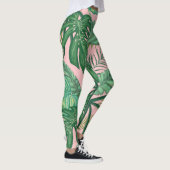 Trendy Tropical Palm Leaves Patroonroze Leggings (Rechts)