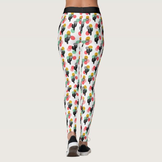 Trendy Tropical Succulent Pattern Leggings (Achterkant)