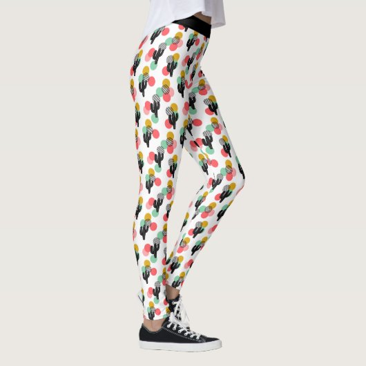 Trendy Tropical Succulent Pattern Leggings (Rechts)