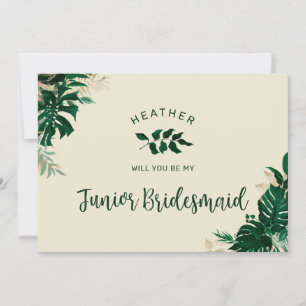 Trendy Tropical Theme Jr. Bridesmaid proposal Kaar