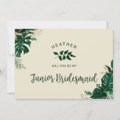 Trendy Tropical Theme Jr. Bridesmaid proposal Kaar (Voorkant)