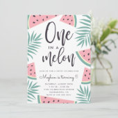 Trendy Tropical Watermelon One op de Melon Birthda Kaart (Staand voorkant)