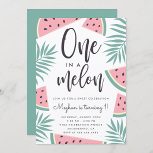 Trendy Tropical Watermelon One op de Melon Birthda Kaart