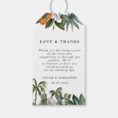 Trendy Tropical Waterverf Green Leaves Cadeaulabel (Voorkant)
