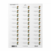 Trendy Tropical Waterverf Green Leaves Etiket (Full Sheet)