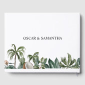 Trendy Tropical Waterverf Green Leaves Gastenboek (Achterkant)