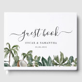 Trendy Tropical Waterverf Green Leaves Gastenboek (Voorkant)