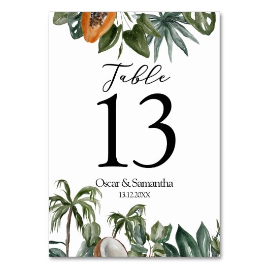 Trendy Tropical Waterverf Green Leaves Kaart (Voorkant)