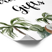 Trendy Tropical Waterverf Green Leaves Poster (Hoek)