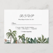 Trendy Tropical Waterverf Green Leaves Uitnodiging Briefkaart (Voorkant)