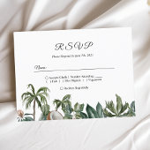 Trendy Tropical Waterverf Green Leaves Uitnodiging Briefkaart