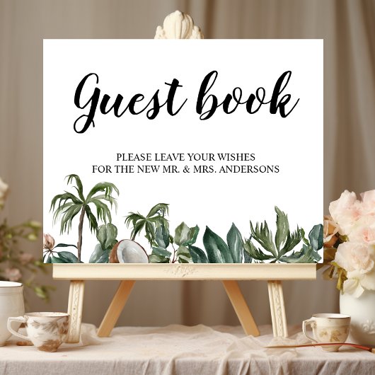 Trendy Tropisch Aquarel Groene Bladeren Poster