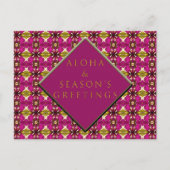 Trendy Tropisch Roze en Gold Aloha Kerstmis Briefkaart (Voorkant)