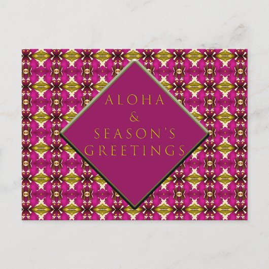 Trendy Tropisch Roze en Gold Aloha Kerstmis Briefkaart (Voorkant)