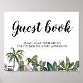 Trendy Tropische Aquarel Groene Bladeren Poster (Voorkant)