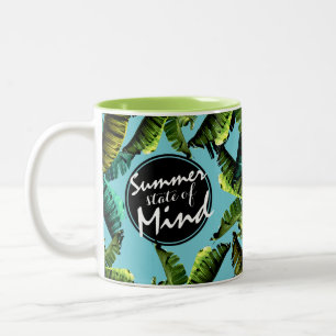 Trendy Tropische Banana verlaat de zomerstaat Tweekleurige Koffiemok