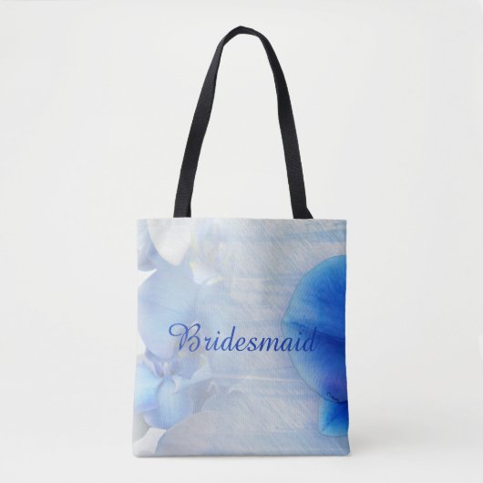 Trendy Tropische Blauwe Waterverf Orchidee Bloem T Tote Bag (Voorkant)