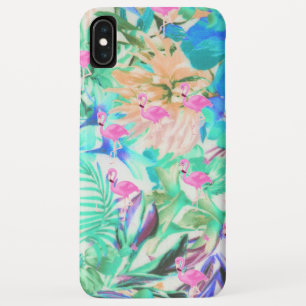 Trendy tropische blauwgroen roze flamingo Case-Mate iPhone case