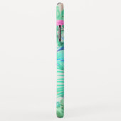 Trendy tropische blauwgroen roze flamingo Case-Mate iPhone case (Achterkant/rechts)