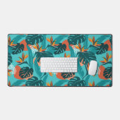 Trendy tropische bloemen palmbladeren modern patro bureaumat (Keyboard & Muis)