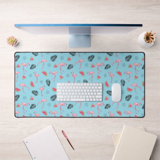 Trendy Tropische Flamingo & Watermeloen Patroon 2 Bureaumat (Kantoor 1)