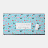 Trendy Tropische Flamingo & Watermeloen Patroon 2 Bureaumat (Keyboard & Muis)