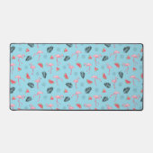 Trendy Tropische Flamingo & Watermeloen Patroon 2 Bureaumat (Voorkant)