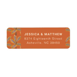 Trendy tropische palmbomen Oranje retour adres Etiket