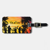 Trendy tropische palmbomen vakantie Bagagelabels (Voorkant horizontaal)